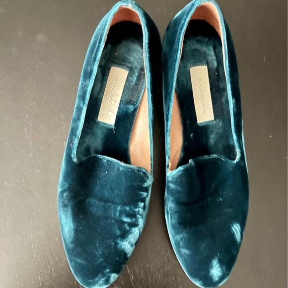 L'AUTRE CHOSE Women's teal velvet shoe - Picture 1 of 4